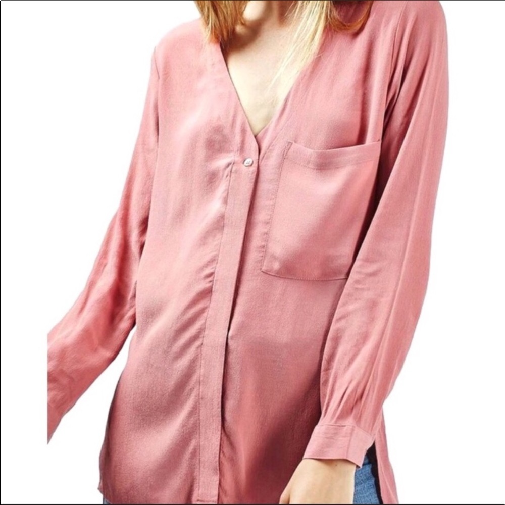 Topshop pink blouse Size 2